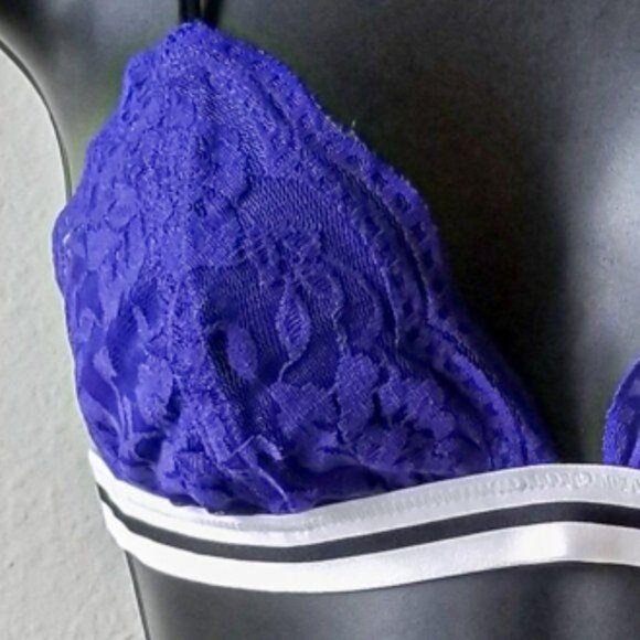 NWOT Honeydew Intimates Blue Floral Lace Bralette M - Picture 5 of 9